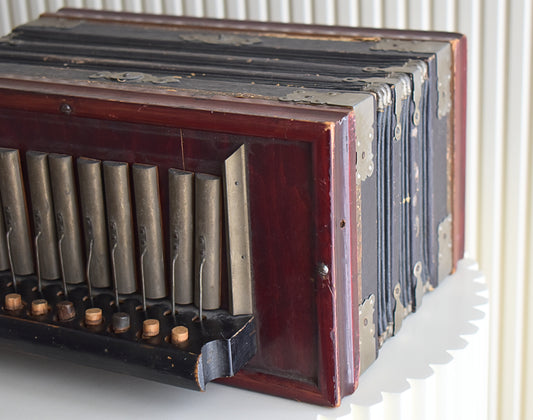 Antique German Button Accordion – Late 1800s