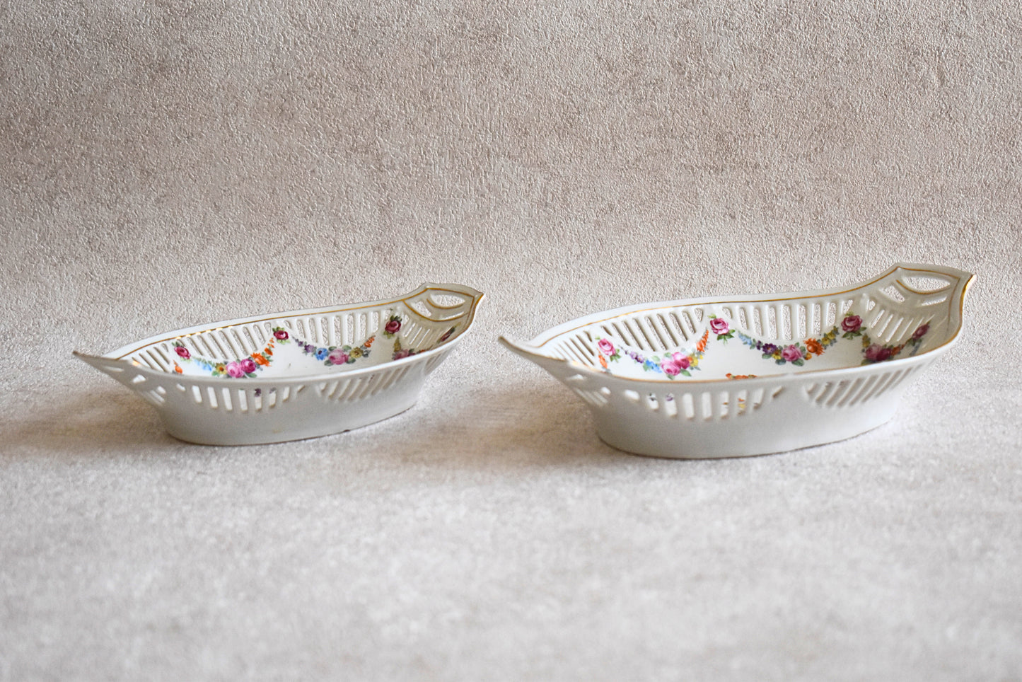 Vintage Bavarian Porcelain Fruit Baskets