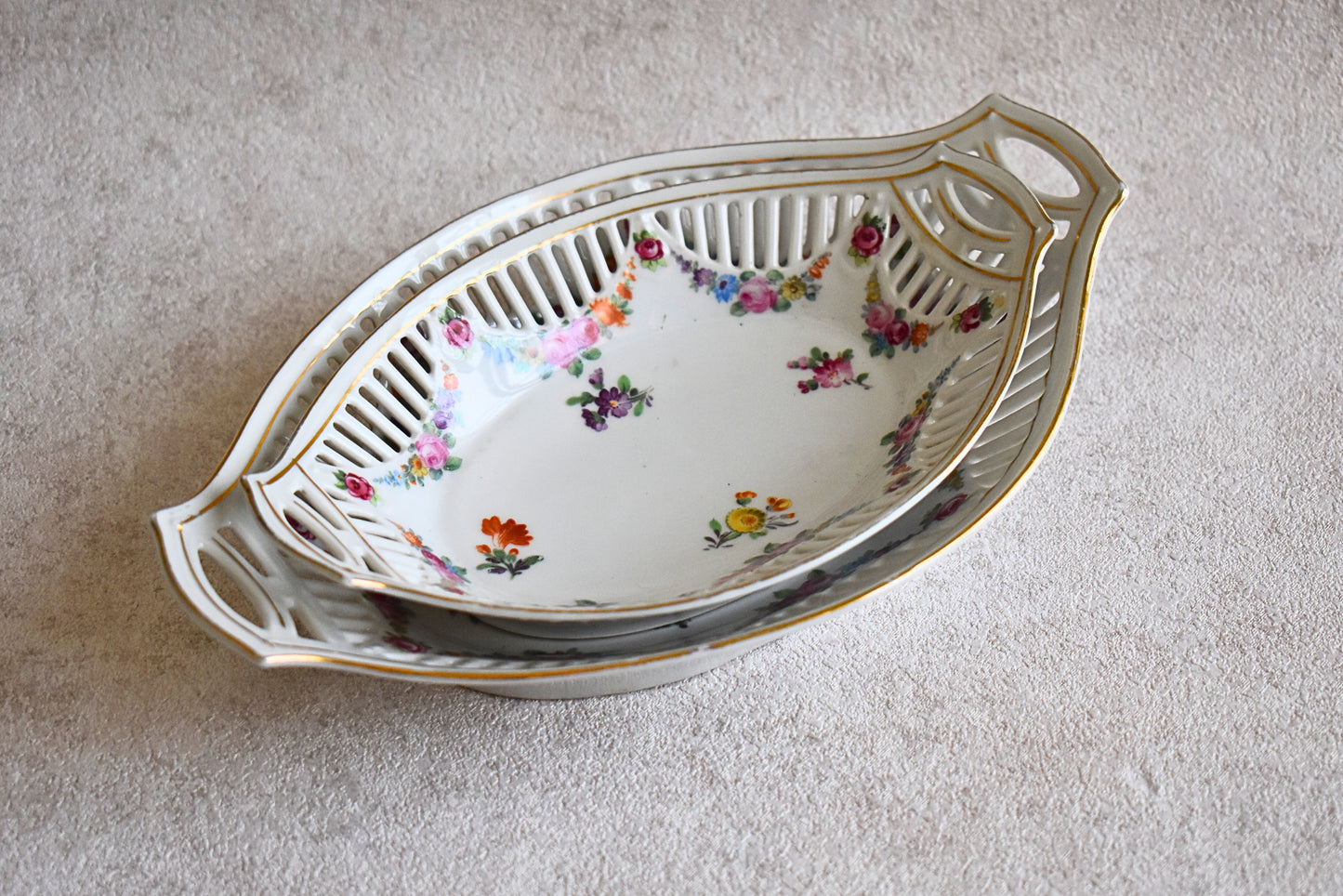 Vintage Bavarian Porcelain Fruit Baskets