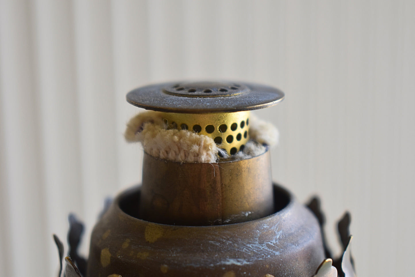 Antique Amber Glass Oil Lamp