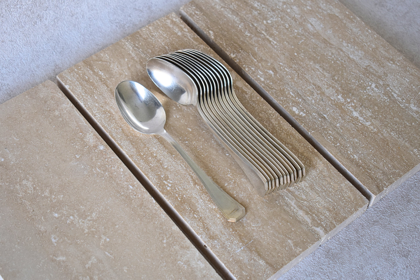Set of 12 Christofle Silver-Plated Spoons