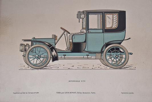 Early Rolls-Royce Silver Ghost Lithograph (c. 1907–1915)