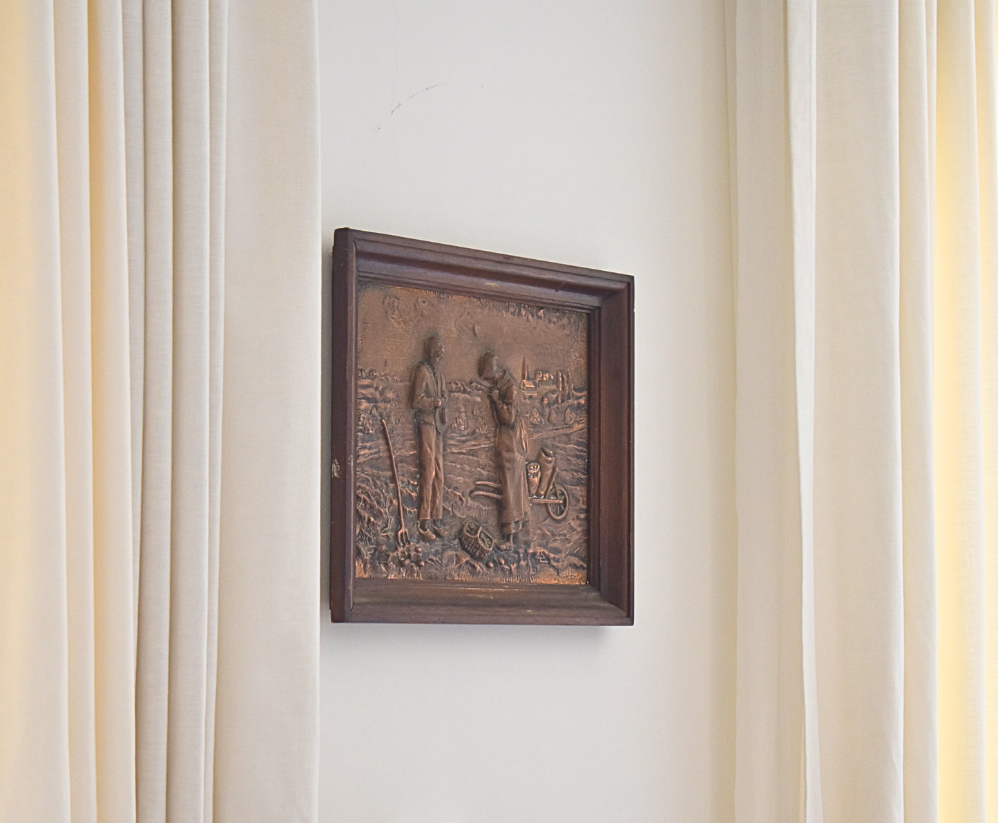 Vintage Pressed Copper Framed Art 1960s-1970s