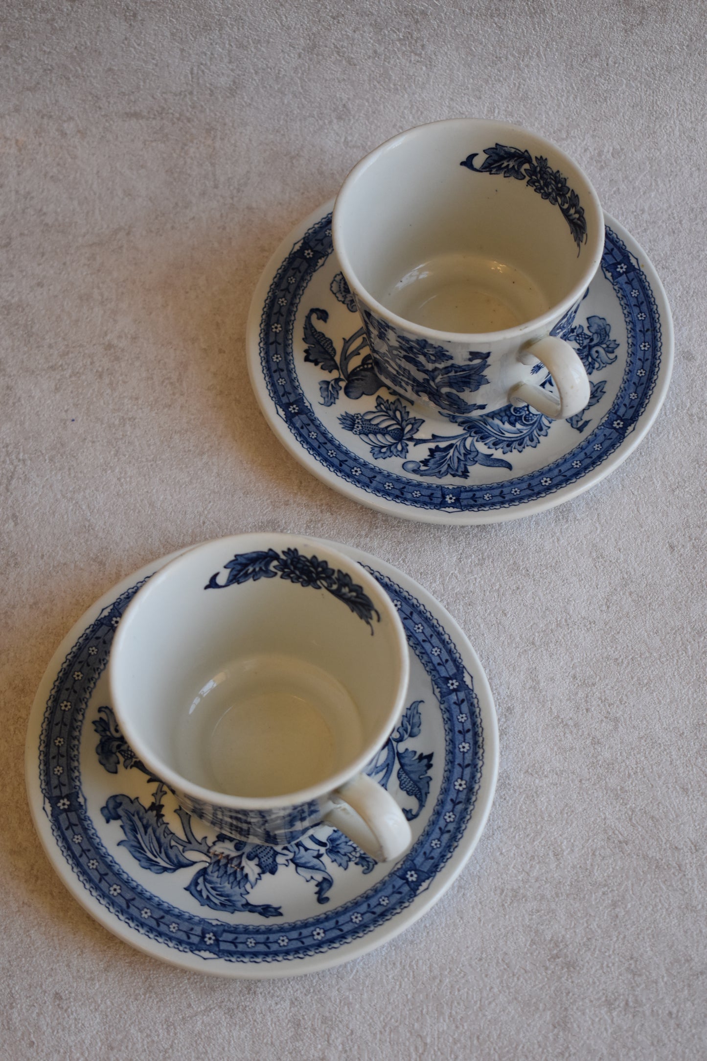 Retro 1970s Ridgway Ironstone Tea Cup Set of Two