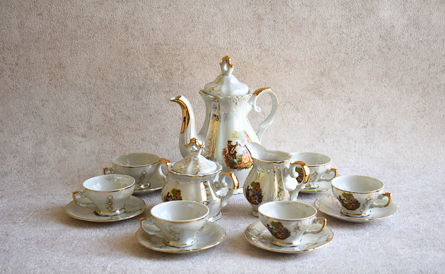 Vintage Italian Porcelain Tea Set 1950s