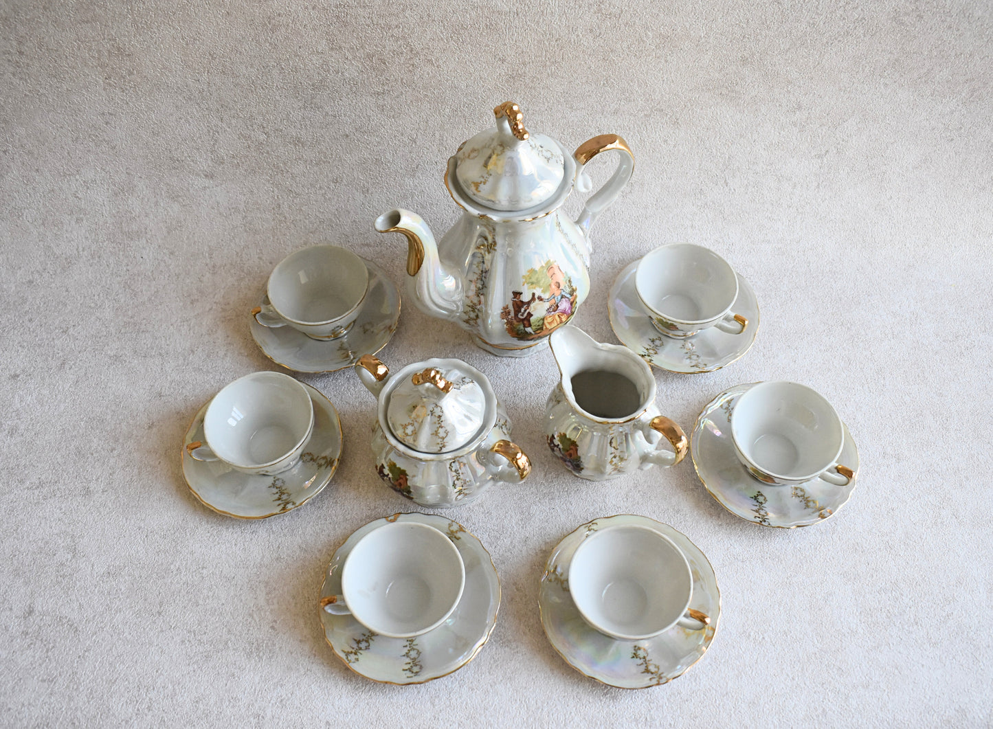 Vintage Italian Porcelain Tea Set 1950s