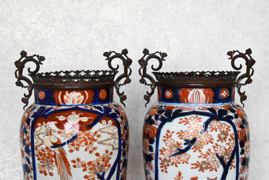 Pair of Japanese Imari Porcelain Vases Meiji Period (c. 1880–1910)