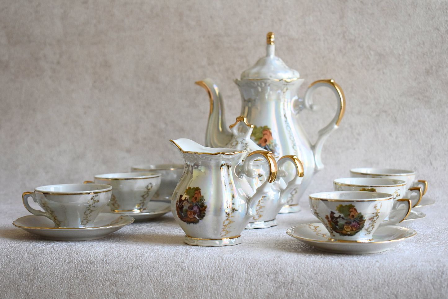 Vintage Italian Porcelain Tea Set 1950s