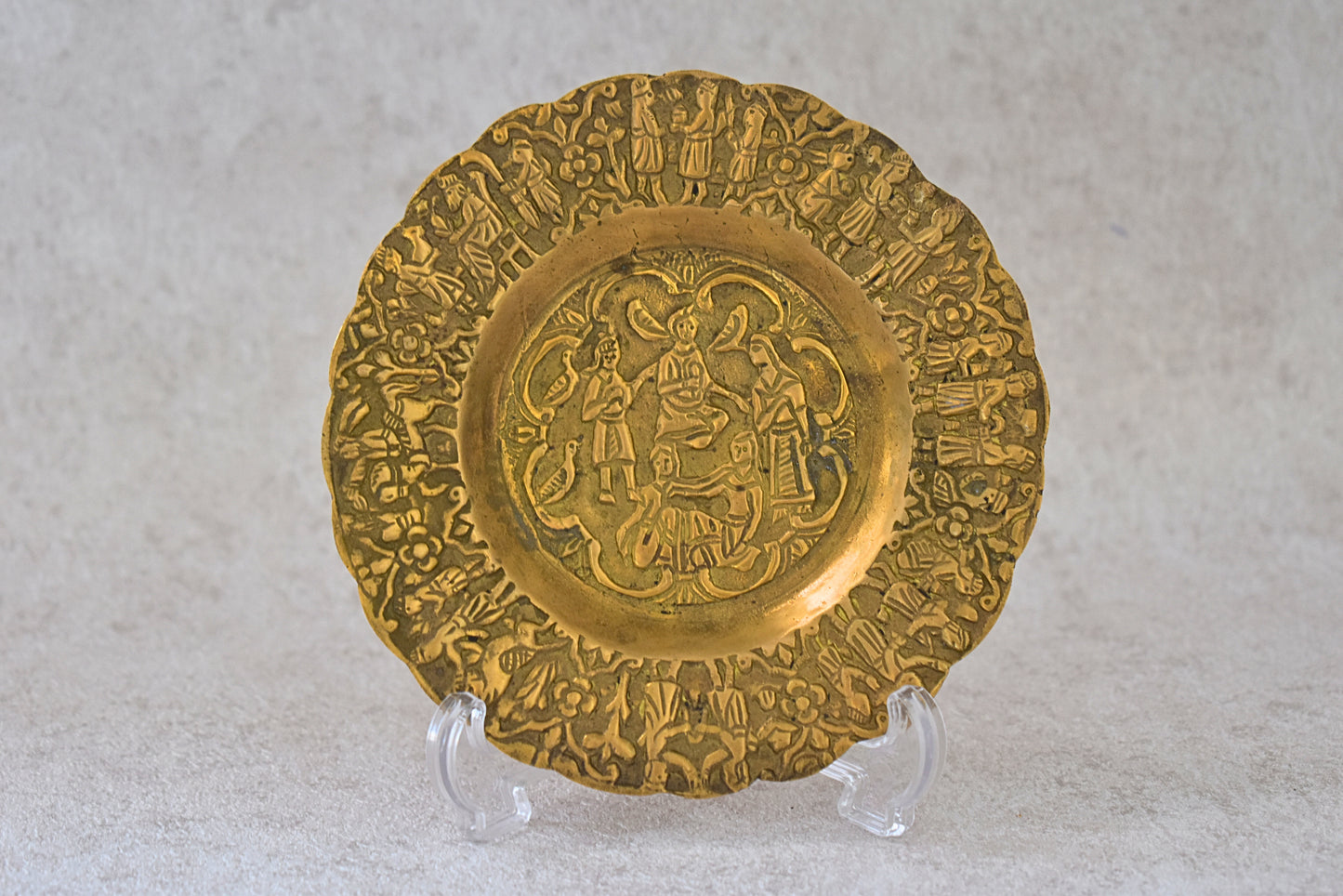 Engraved Brass Islamic Folkloric Plate