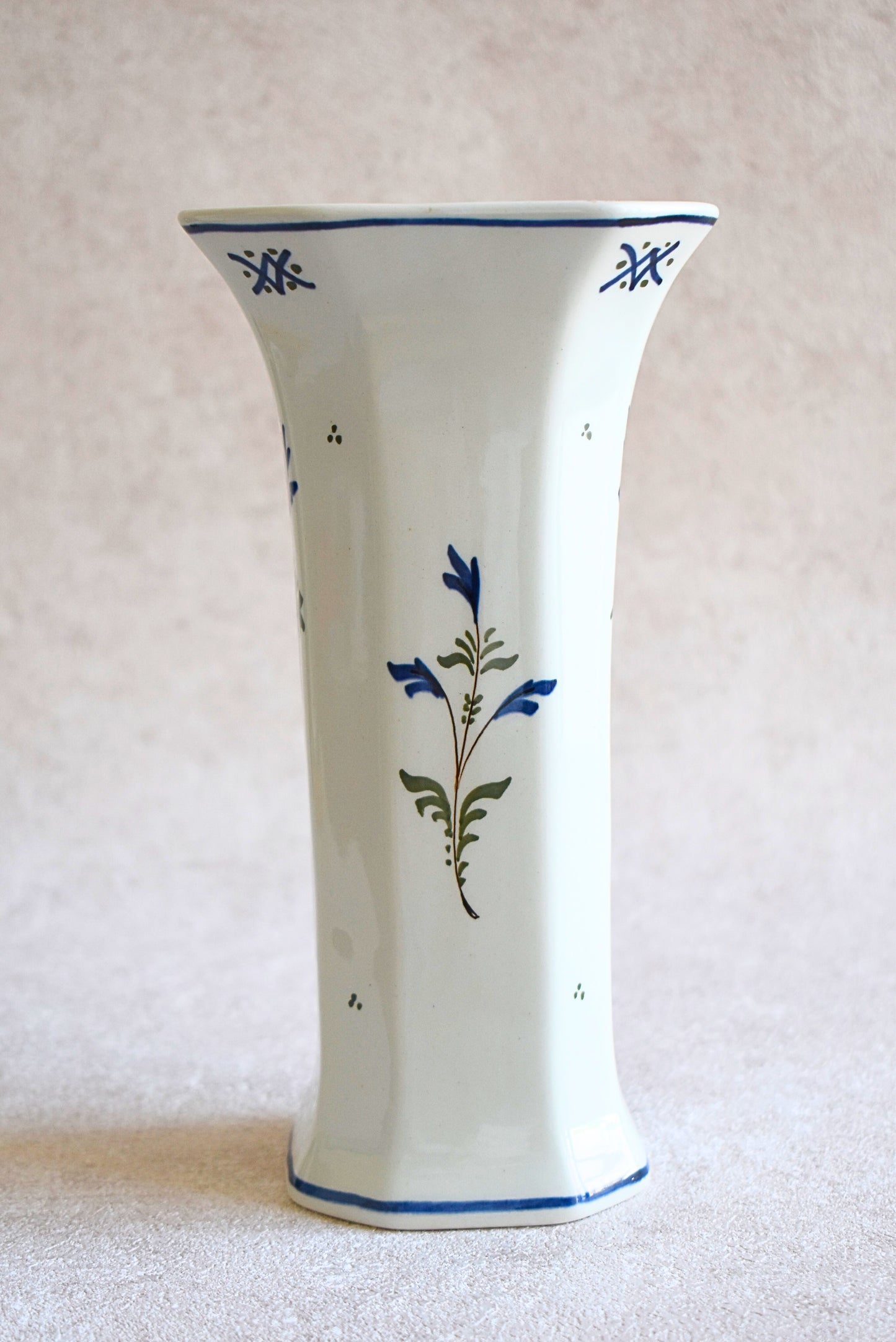 Hand-Painted Pair of Vintage Delft Vases