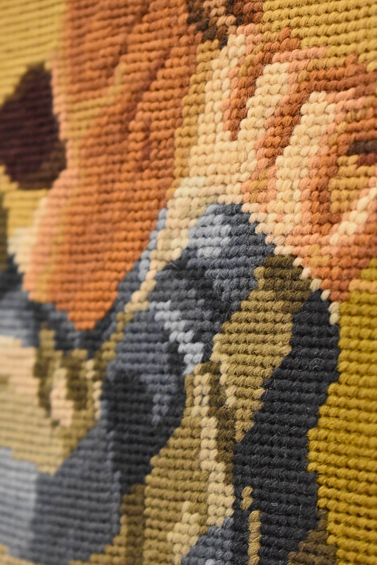 Framed Needlepoint Tapestry of a Flute Player (1970s–80s)