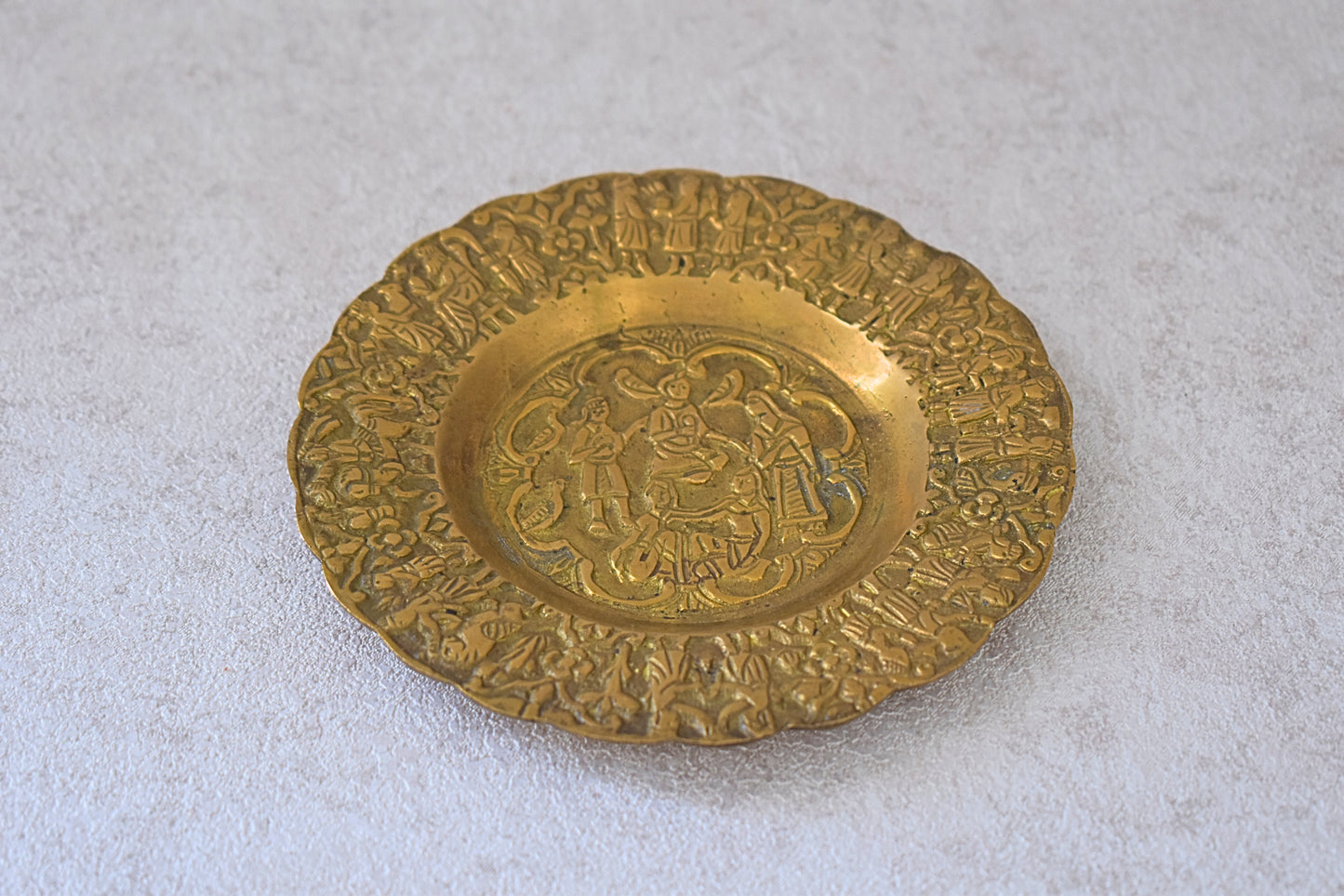 Engraved Brass Islamic Folkloric Plate