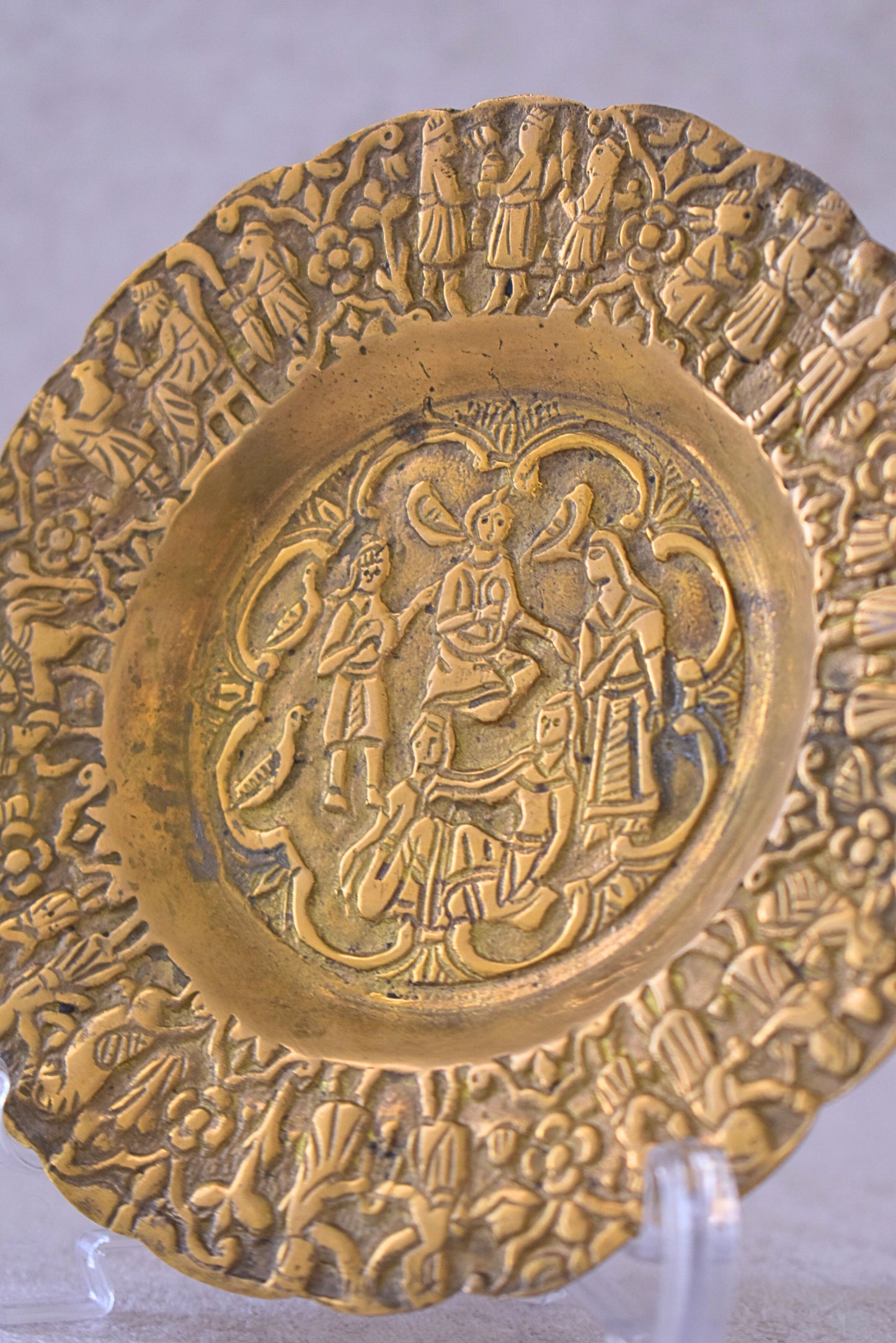 Engraved Brass Islamic Folkloric Plate