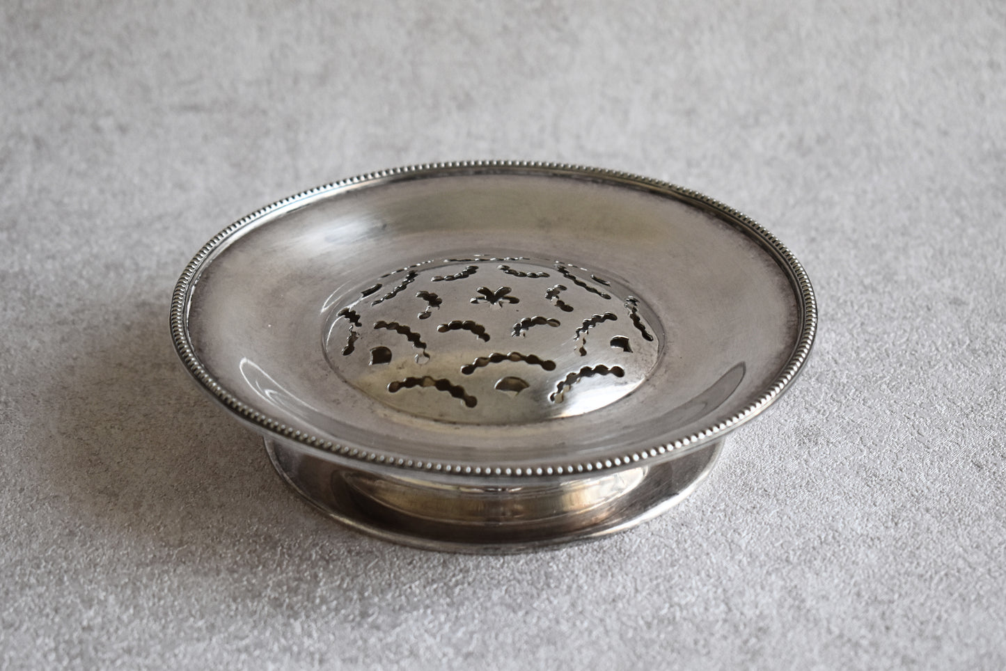 Antique Silver-Plated Butter Serving Plate