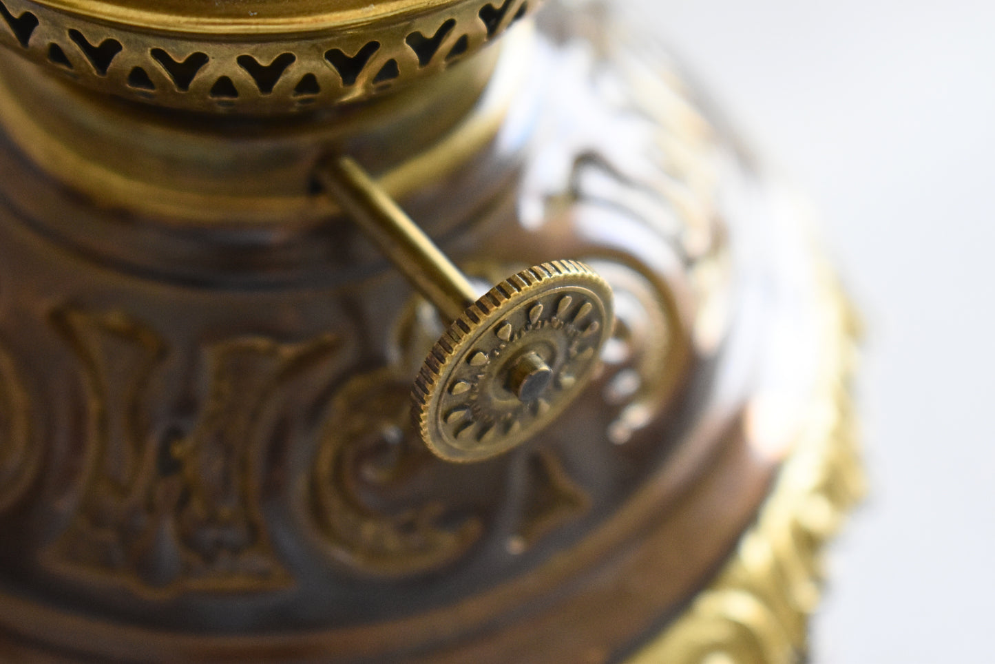 French Faience Oil Lamp with Japonisme Influence, c.1880–1910