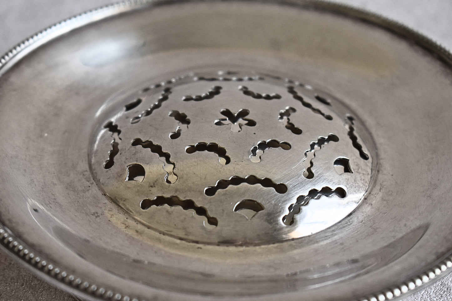 Antique Silver-Plated Butter Serving Plate