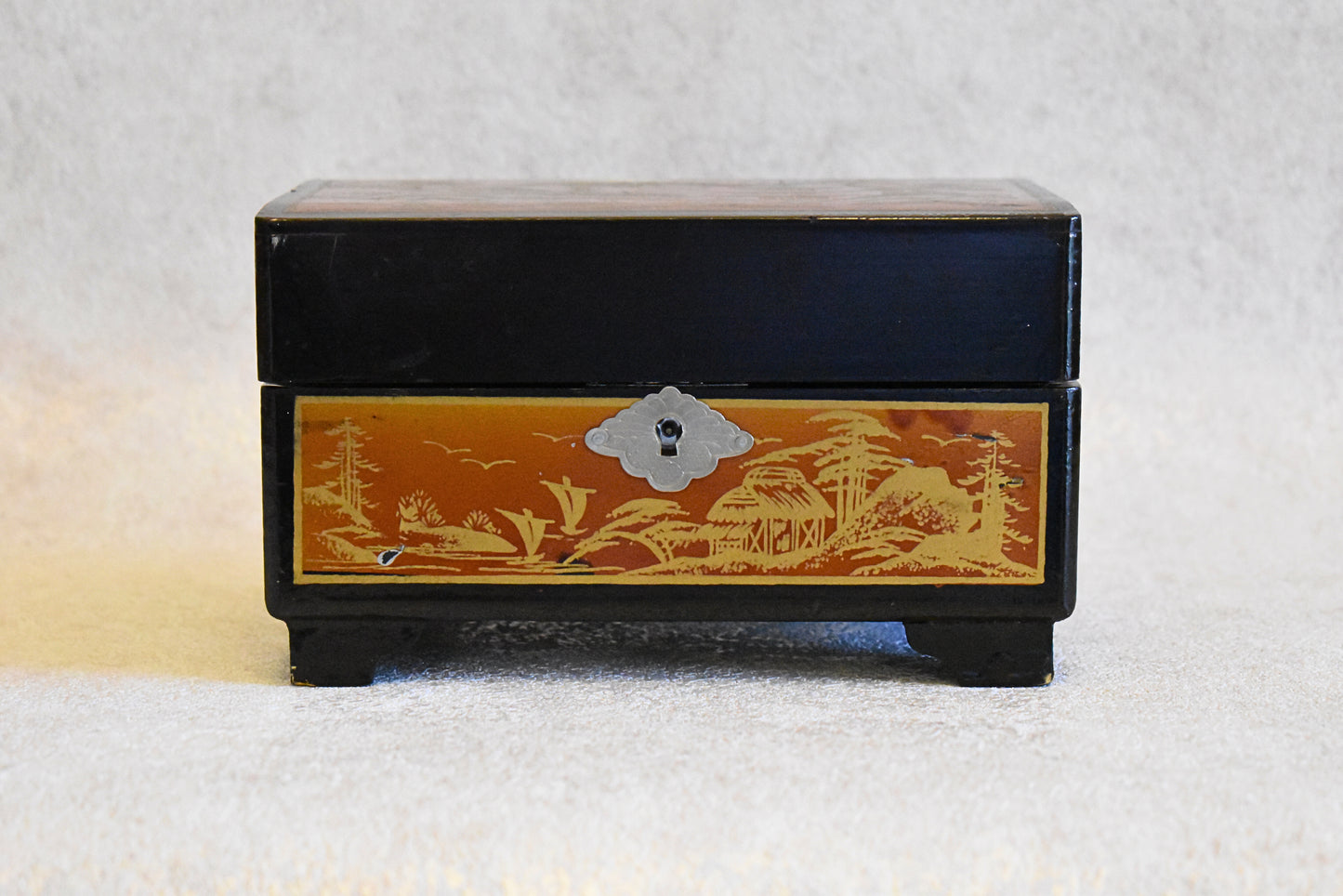 Japanese Lacquered Music Jewelry Box by Toyo