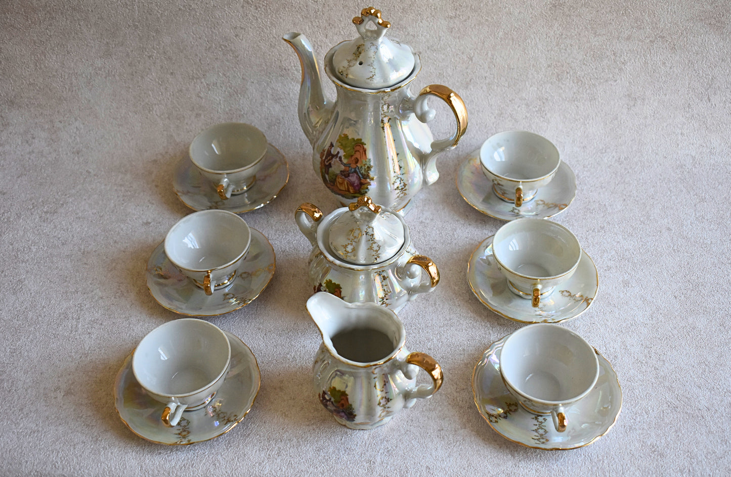 Vintage Italian Porcelain Tea Set 1950s