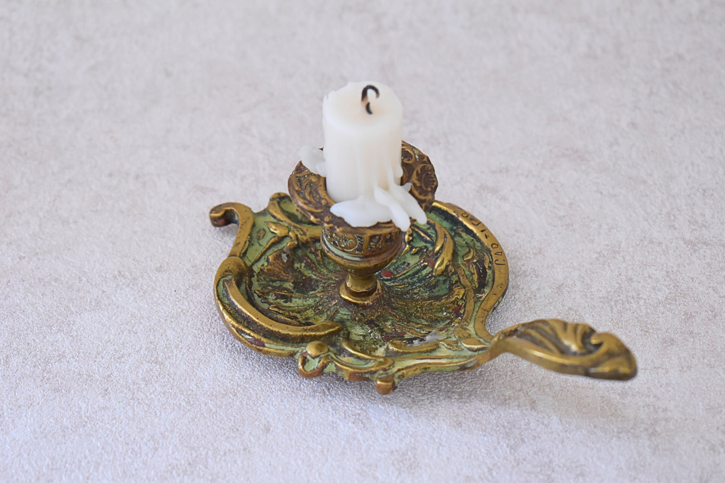 Antique French Bronze Candlestick Holder – Late 1800s