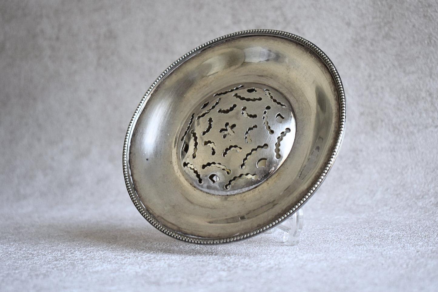 Antique Silver-Plated Butter Serving Plate