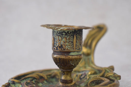 Antique French Bronze Candlestick Holder – Late 1800s