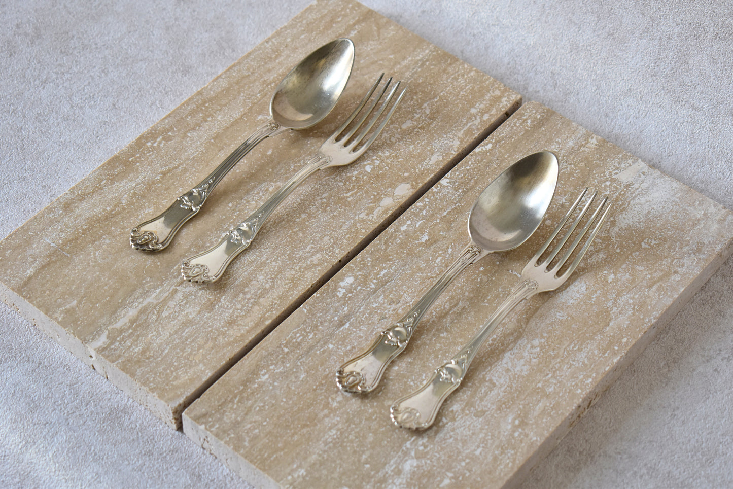 Antique French Solid Silver Flatware Set of 4