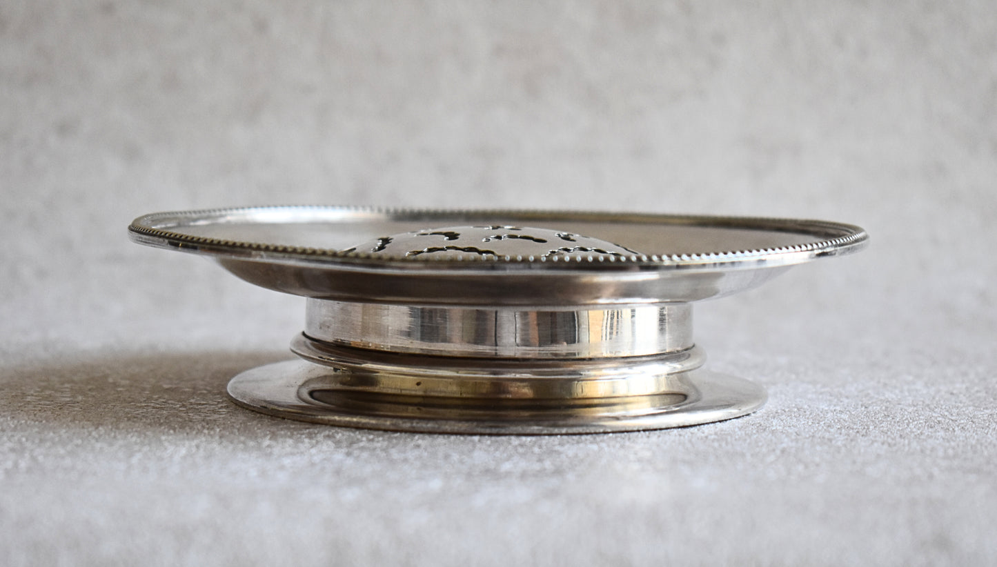 Antique Silver-Plated Butter Serving Plate
