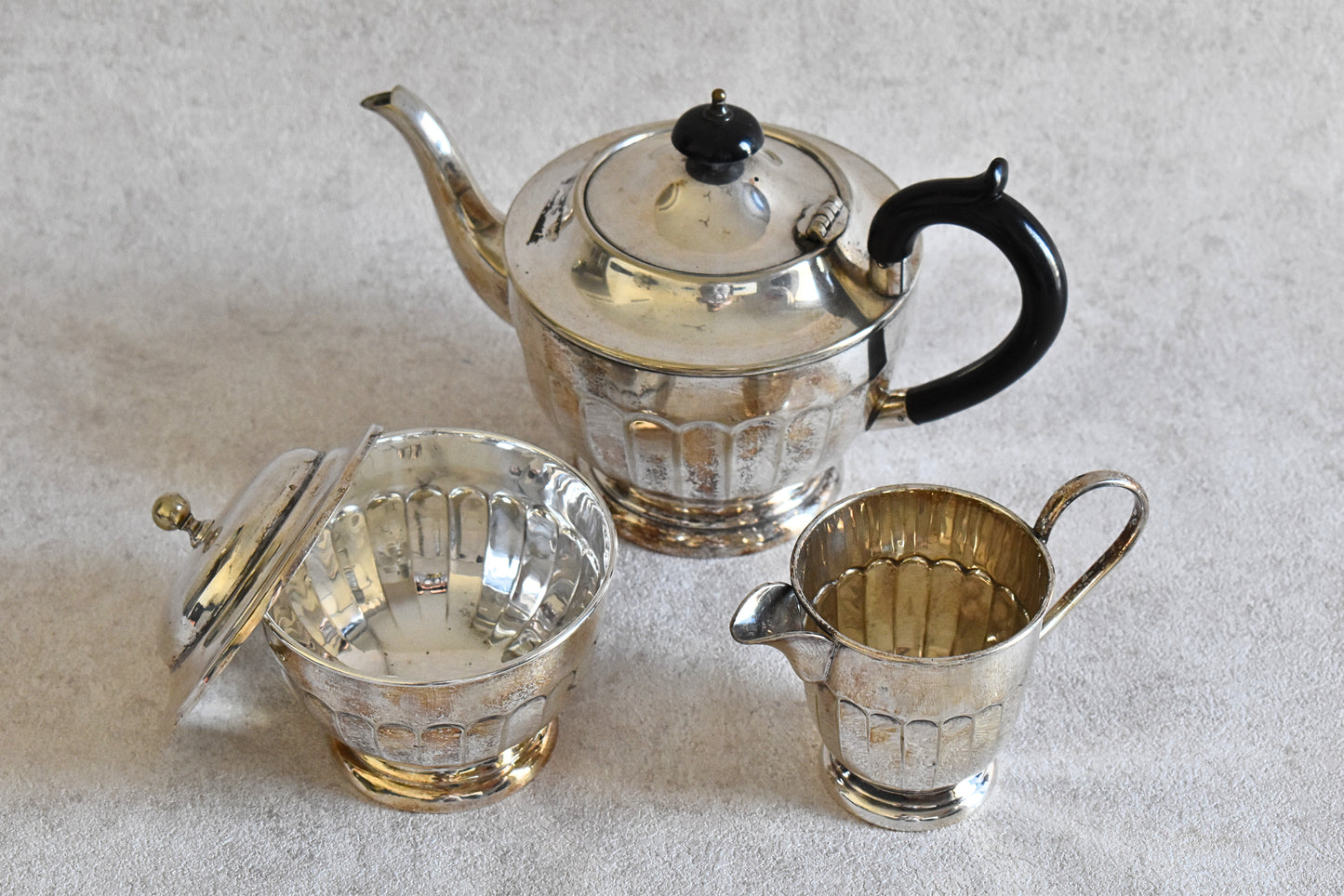 Vintage English Silver-Plated Tea Set, 1950s