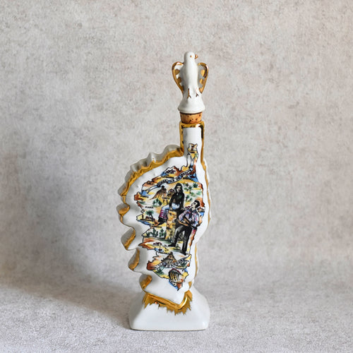 F.D. Corsica Porcelain Liqueur Bottle, France c. 1970s