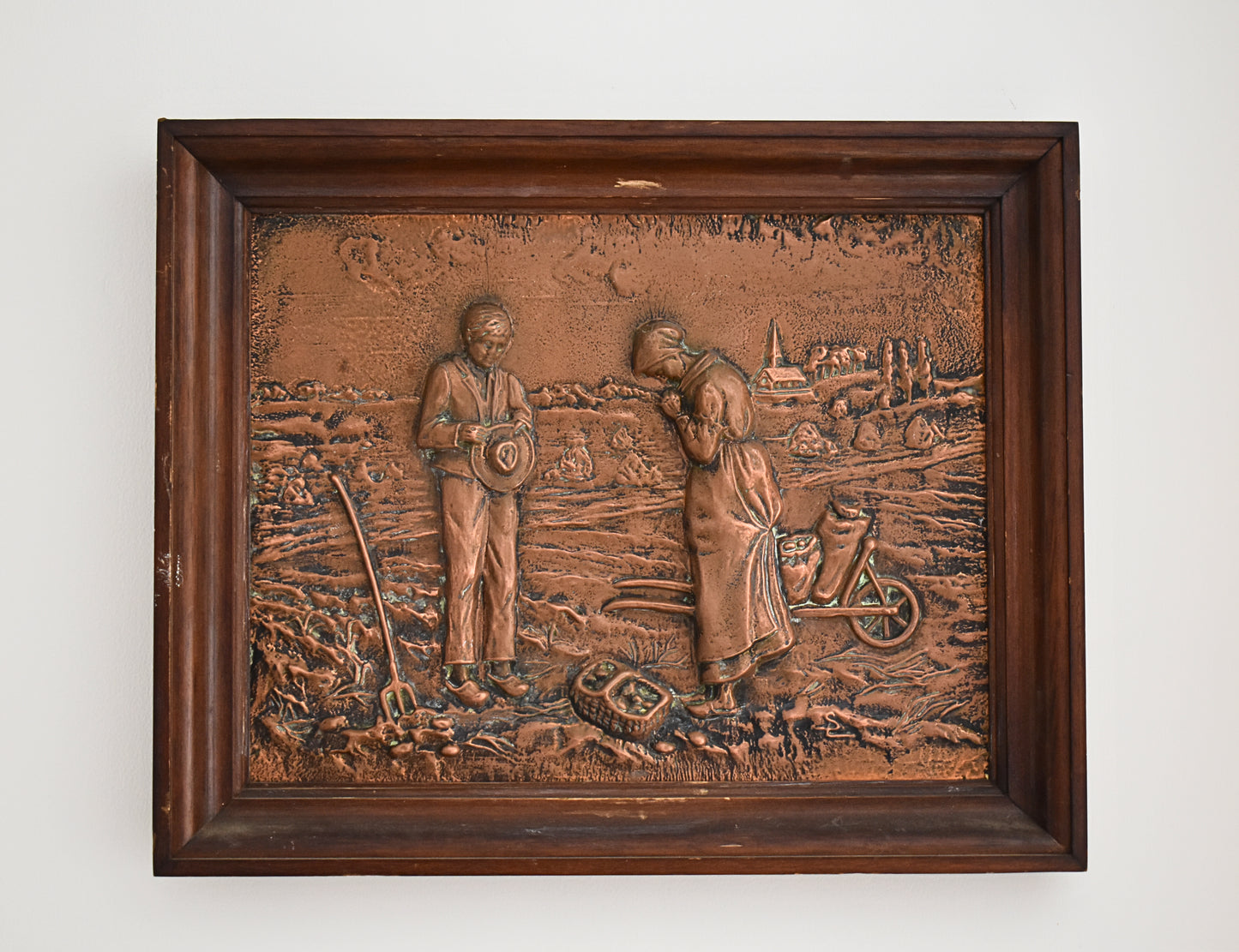 Vintage Pressed Copper Framed Art 1960s-1970s