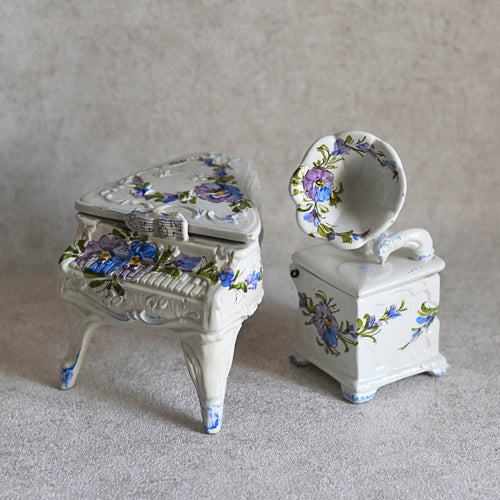 LE Italy Porcelain Piano & Gramophone Set, c. 1950s–60s