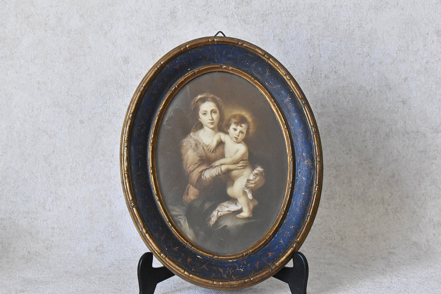 Madonna & Child Oval Framed Devotional Portrait