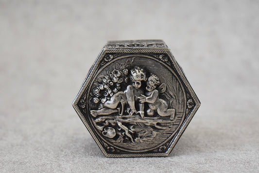 Antique French Silver Jewelry Box, 1800s