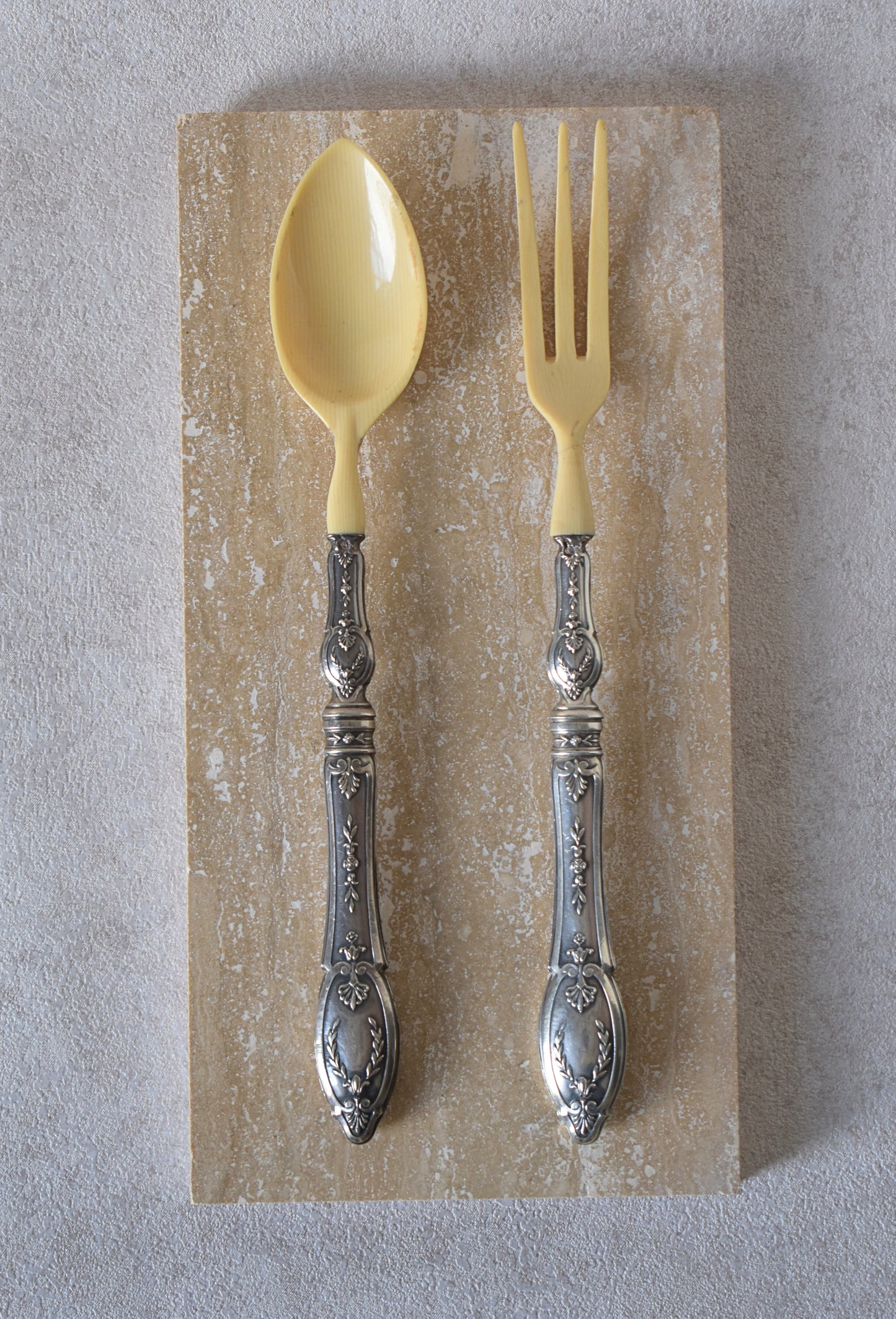 Silver & Horn Salad Serving Set