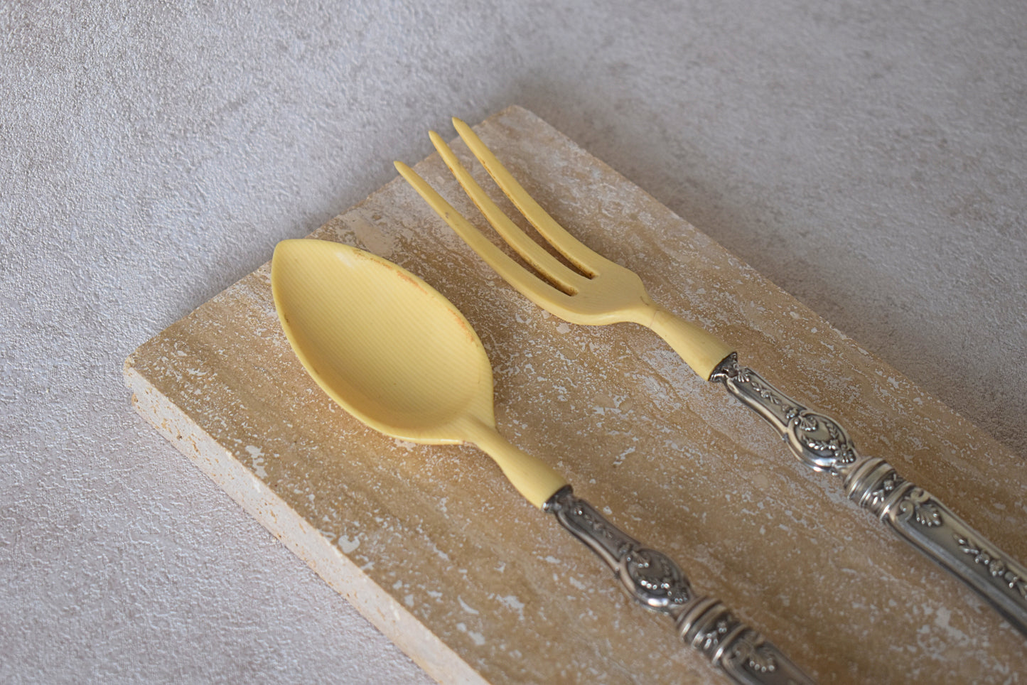 Silver & Horn Salad Serving Set
