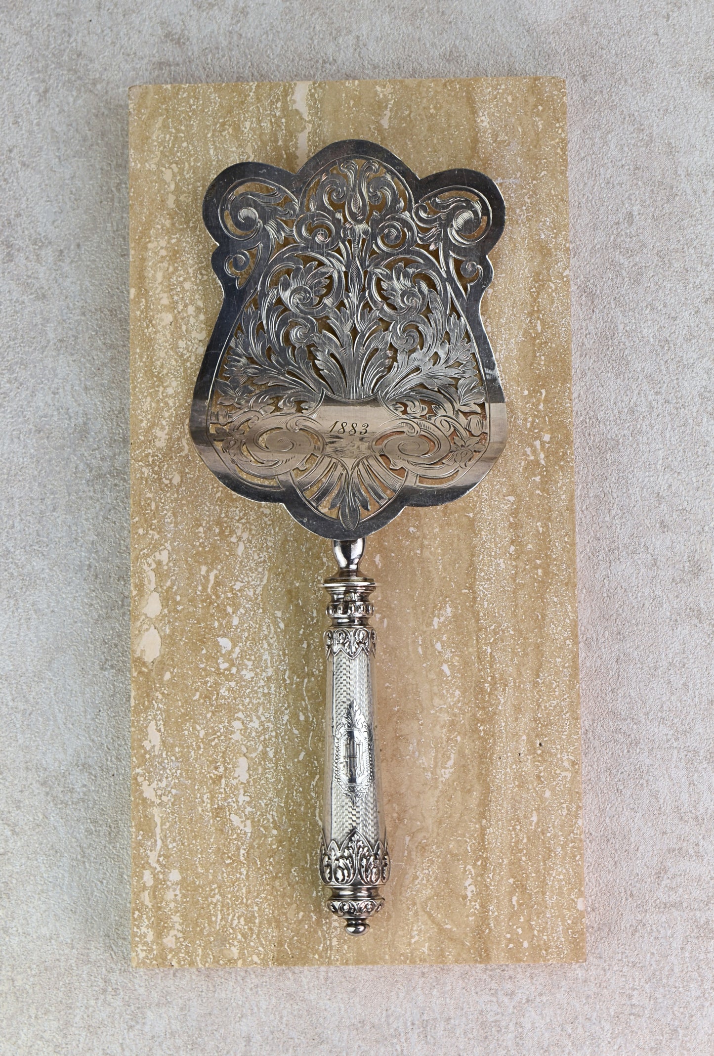 French Solid Silver Cake Server, 1883