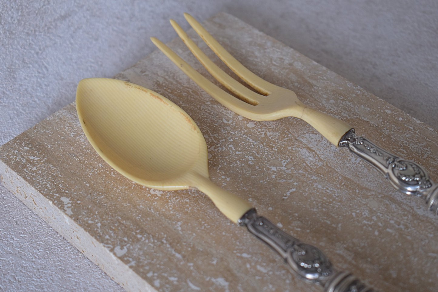 Silver & Horn Salad Serving Set