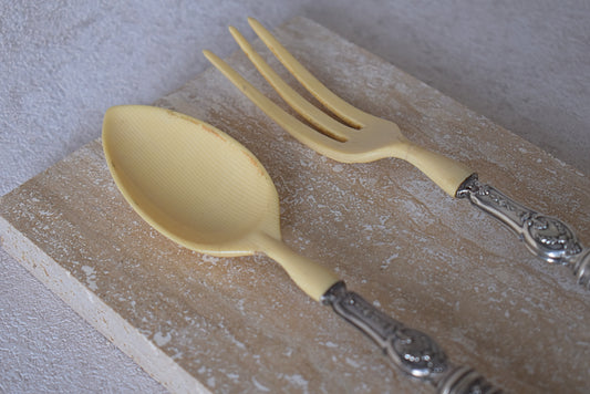 Silver & Horn Salad Serving Set