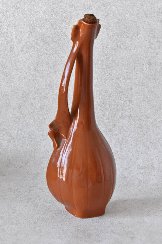 French Figural Ceramic Lyre Bottle