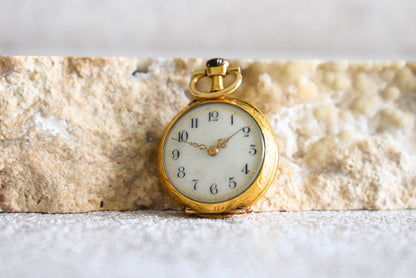 Antique French Au Nègre 18K Gold Pocket Watch with Booklet (c. 1890s)