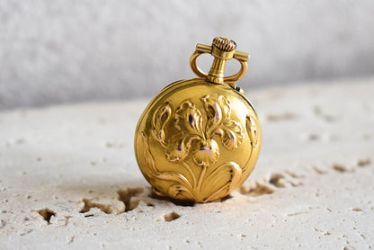 Antique French Au Nègre 18K Gold Pocket Watch with Booklet (c. 1890s)