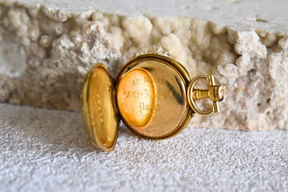 Antique French Au Nègre 18K Gold Pocket Watch with Booklet (c. 1890s)