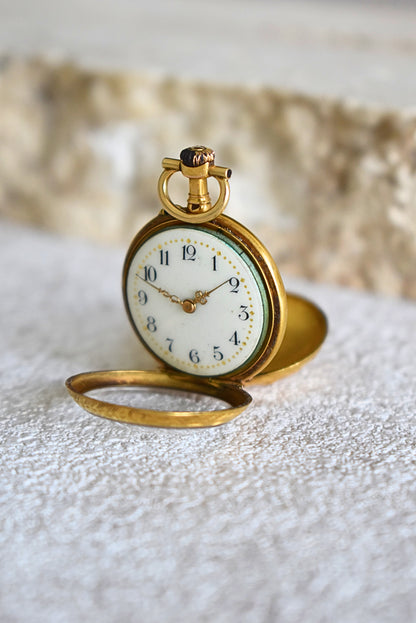 Antique French Au Nègre 18K Gold Pocket Watch with Booklet (c. 1890s)