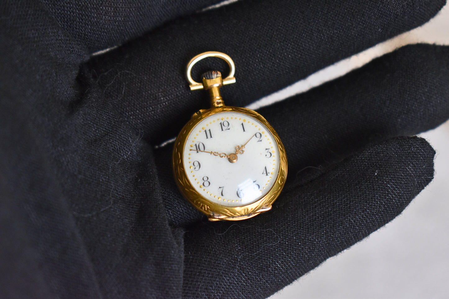 Antique French Au Nègre 18K Gold Pocket Watch with Booklet (c. 1890s)