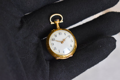 Antique French Au Nègre 18K Gold Pocket Watch with Booklet (c. 1890s)