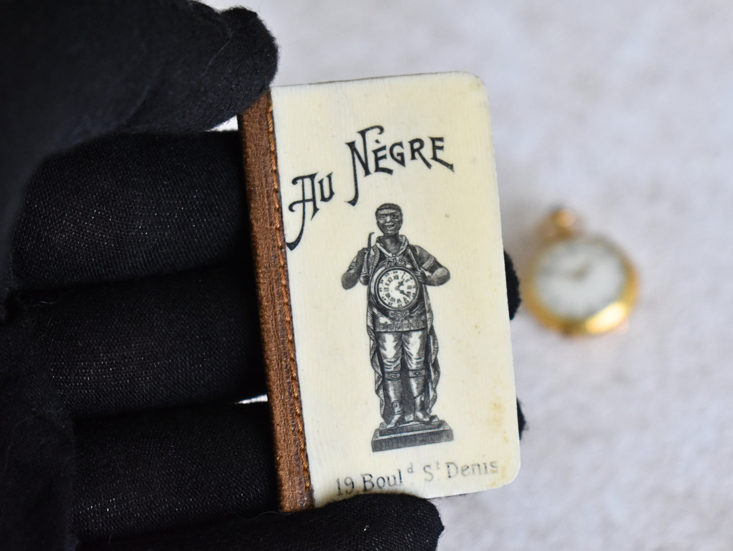 Antique French Au Nègre 18K Gold Pocket Watch with Booklet (c. 1890s)