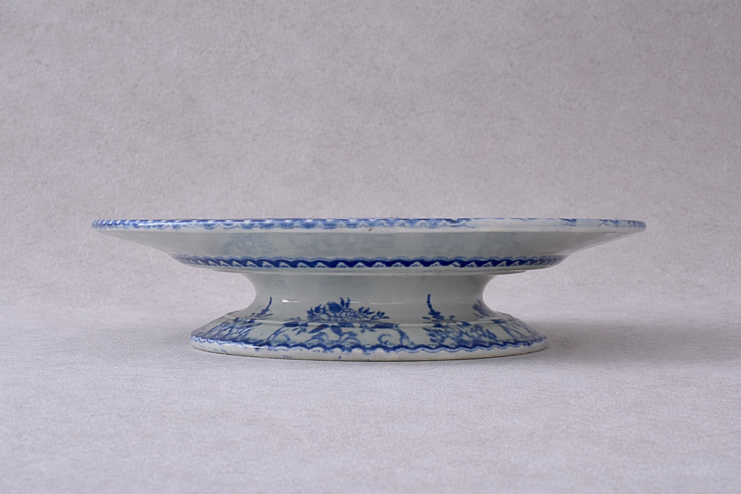 French Blue & White Pedestal Dish, Heraldic Tazza