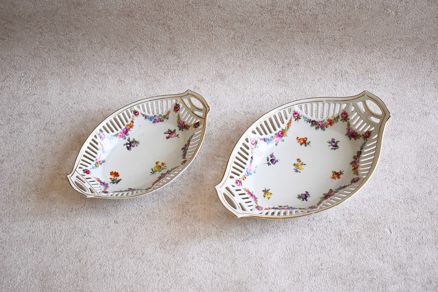 Vintage Bavarian Porcelain Fruit Baskets