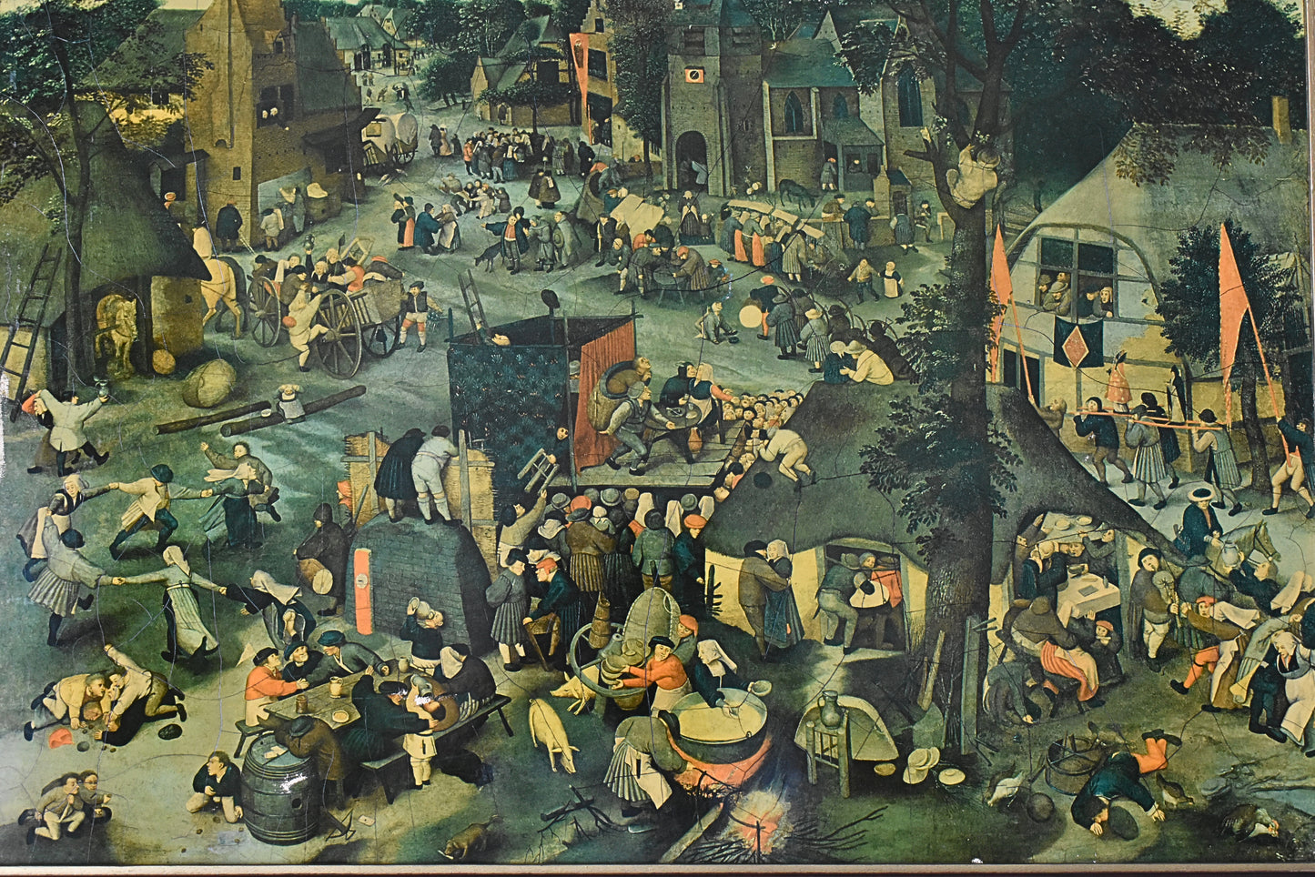 Bruegel “Village Fair” (La Kermesse) , Vintage Reproduction, 1960s–70s
