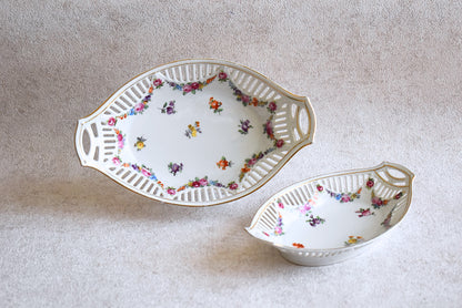 Vintage Bavarian Porcelain Fruit Baskets
